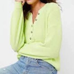 Neon Citrus Cozy Henley Sweater